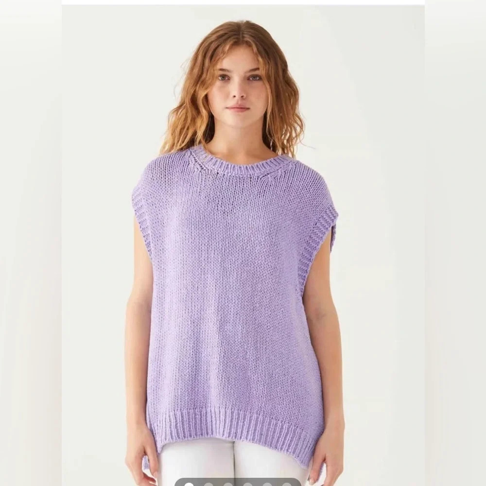 Voyageur By Mersea NWT Lavender Cotton Amalfi Sweater Vest s